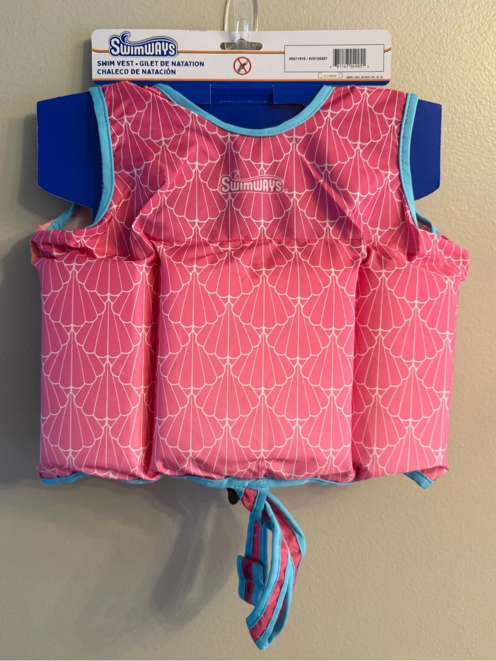 SwimWays Pink Mermaid Swim Vest for 2-4 Year Olds - Pool Water Beach Ocean